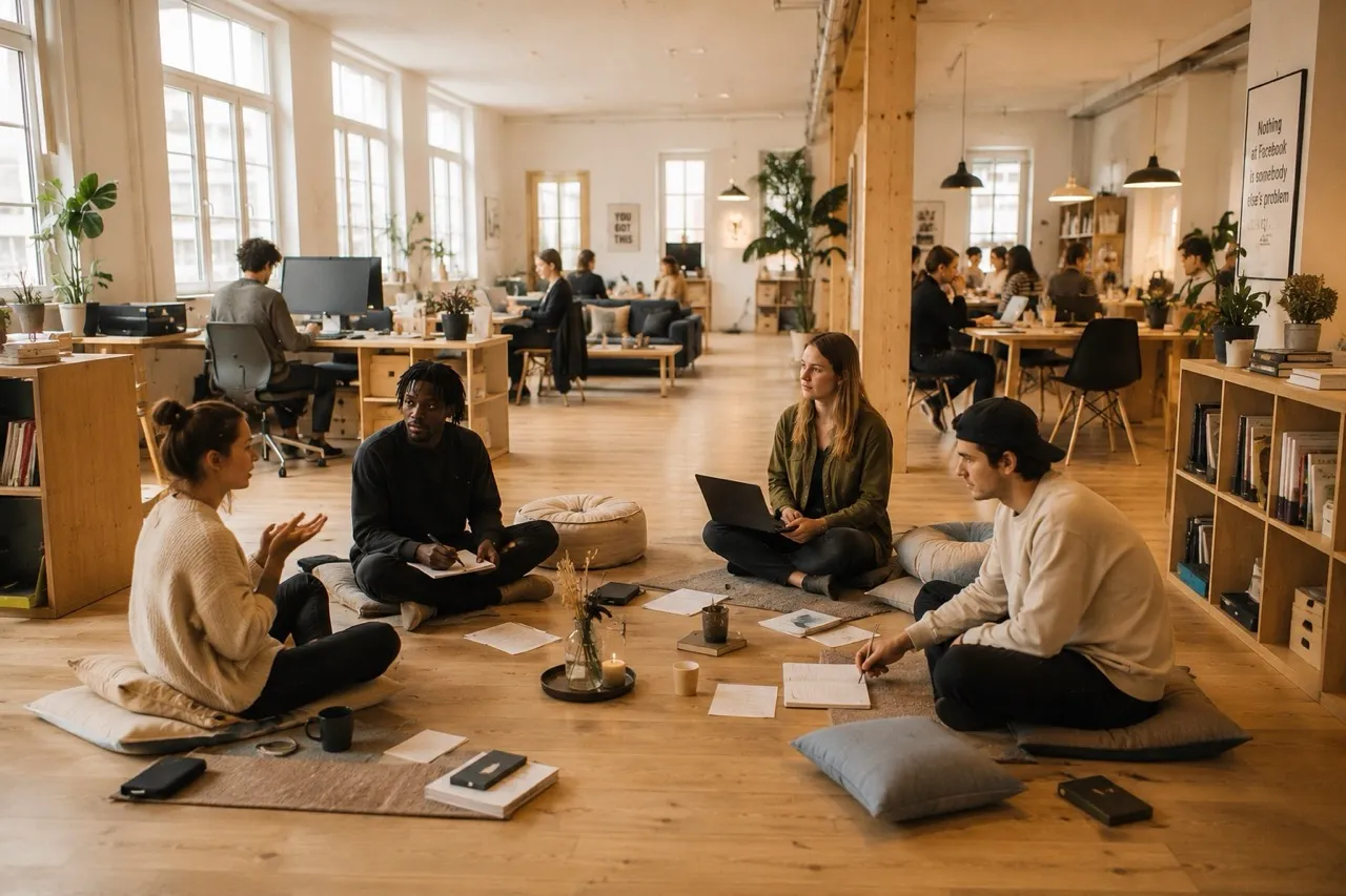 Séance collective de Yoga lors d'une intervention en institution