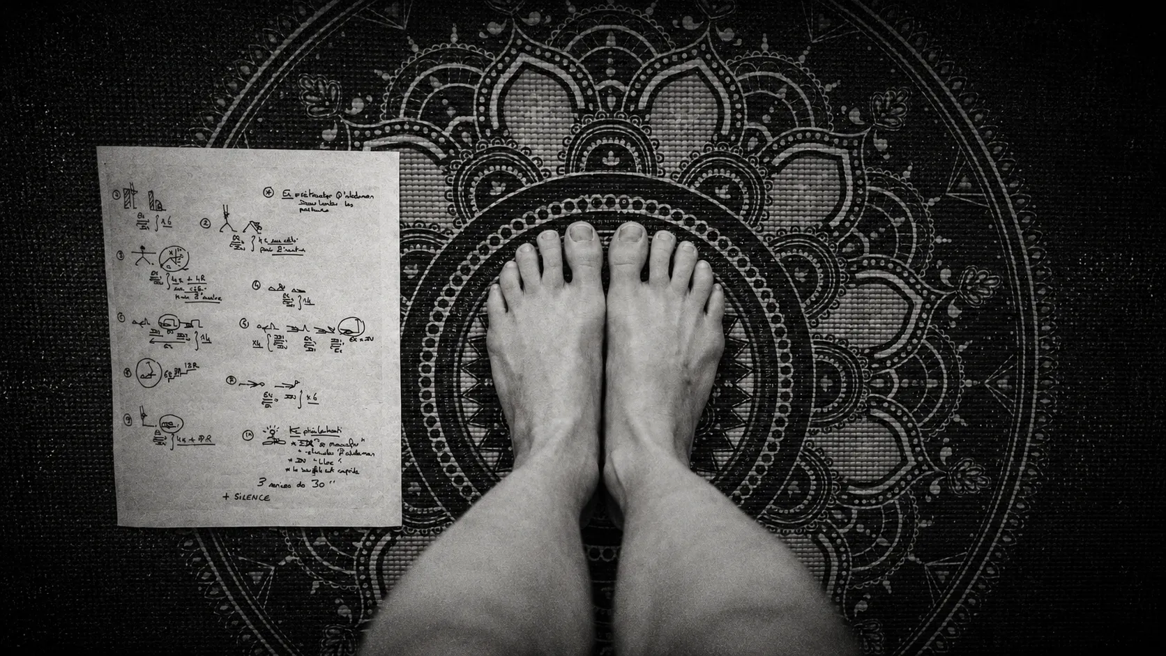 Tapis de Yoga et séquence de postures au sol